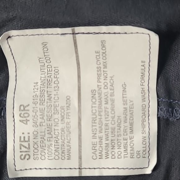 Navy Coverall 46R - Picture 3 of 3